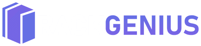 RackGenius logo with clear space
